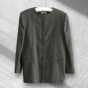 Ashley brooke Women's Gray Wool Pinstripe Jacket